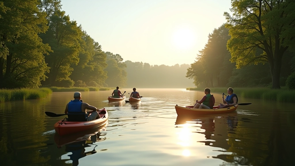 Serene water landscape in Biesbosch with boats and natural scenery