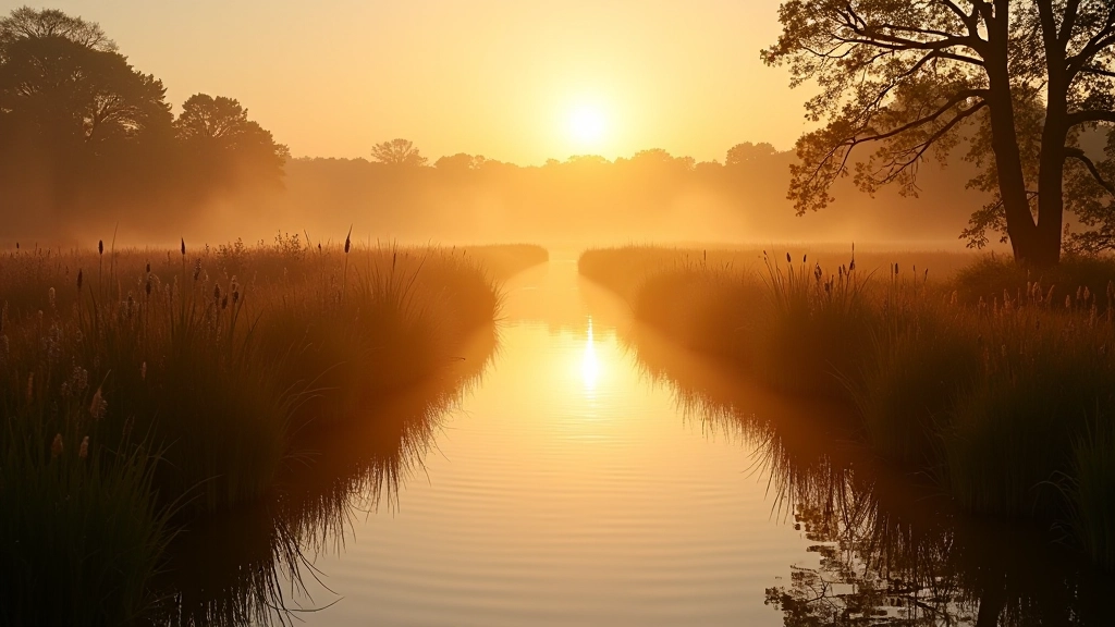 Uitzicht over de rustige waterroutes van het Biesbosch Nationaal Park